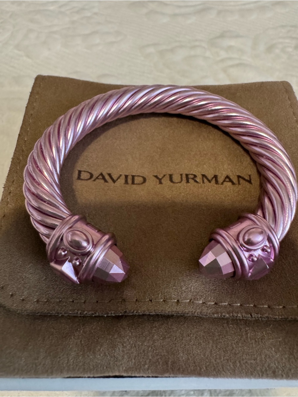 David Yurman Beautiful Pink Cable Cuff Bracelet